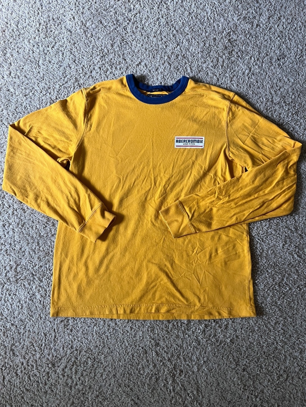 Abercrombie & Fitch Y2K Men's Long Sleeve Moose Brand Yellow Muscle T-Shirt XL